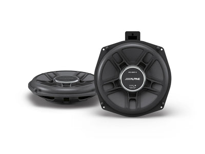 Alpine 20 cm (8") under-seat Subwoofers designed for BMW