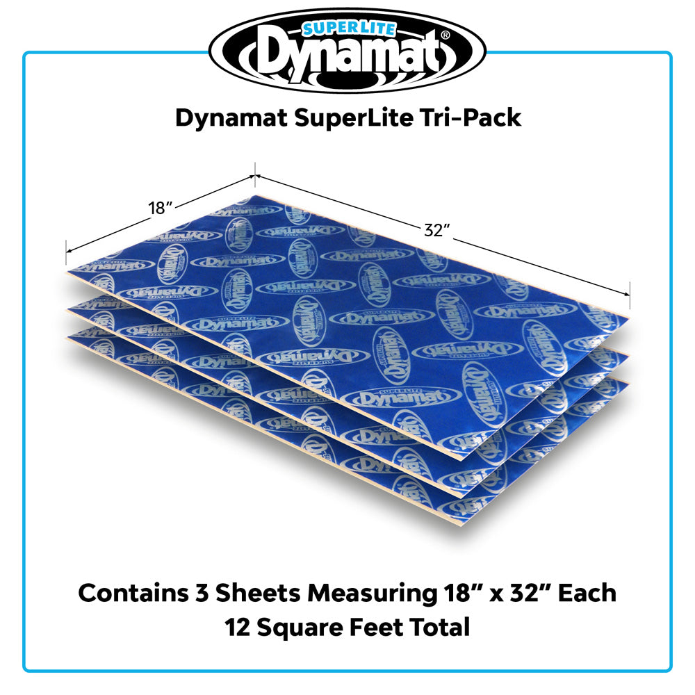 Dynamat Superlite Tri-Pack 10612 Sound Deadening (3 Sheets) 18″ x 32″