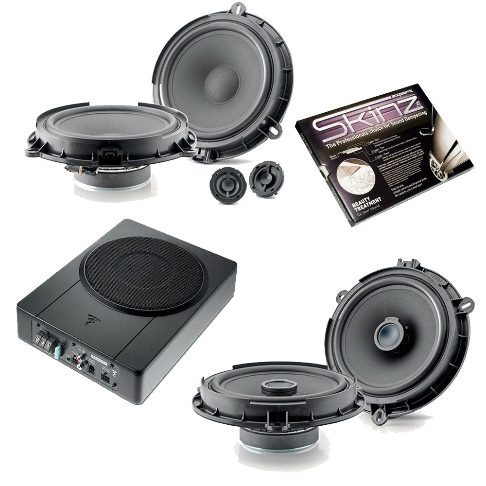 Bespoke Front 2-Way Component Speakers & Rear Coaxial Upgrade With 2.1 Active Underseat Subwoofer For Ford Models