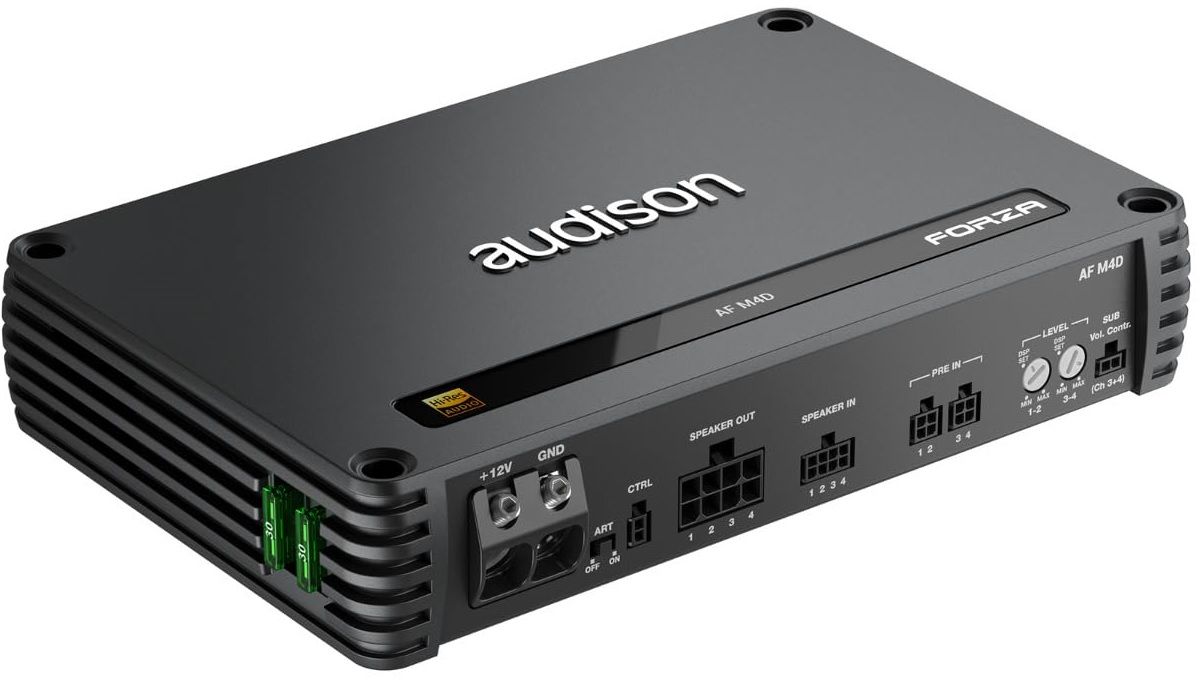 Audison Forza AF M4D Amplifier 4 Channel Bridgeable Class D Amp 1040W RMS