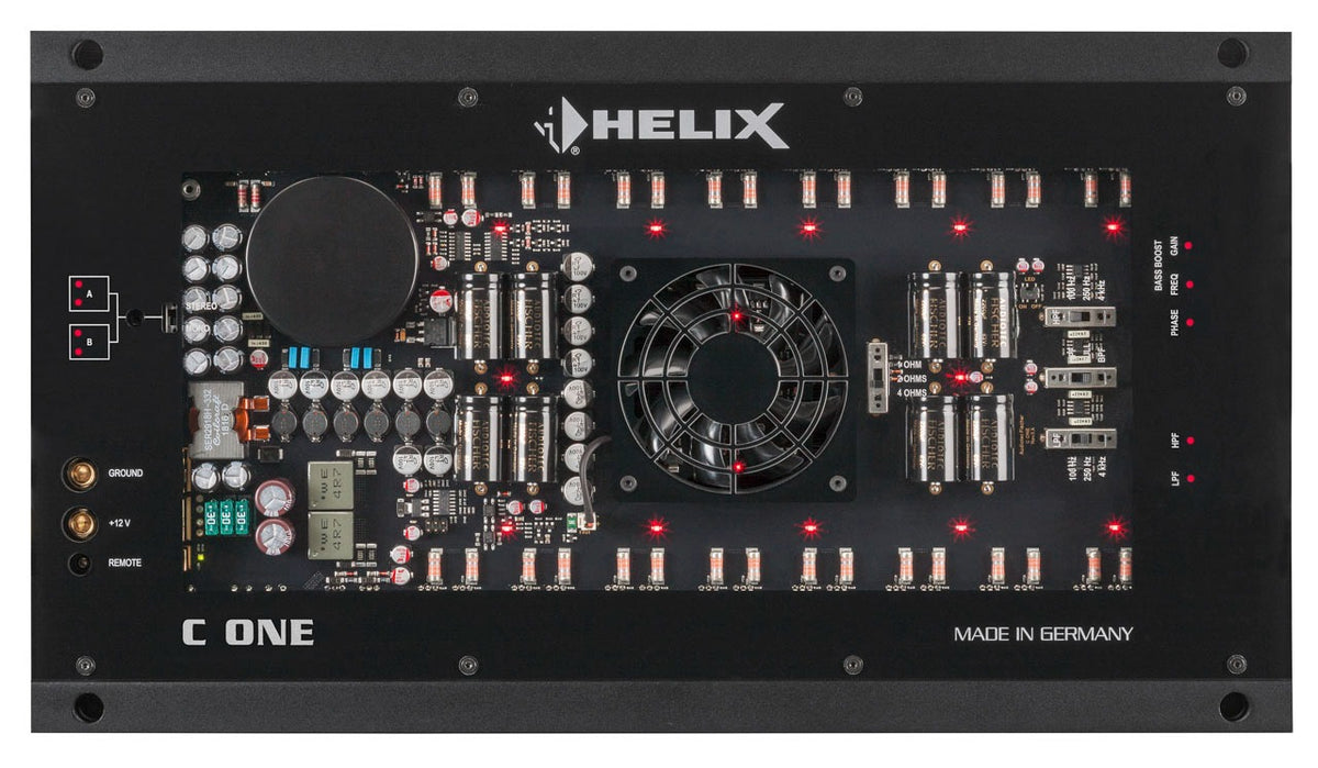 HELIX C ONE 1-channel high-end car amplifier with integrated, active crossover and 1 Ohm stability 1,100 Watts