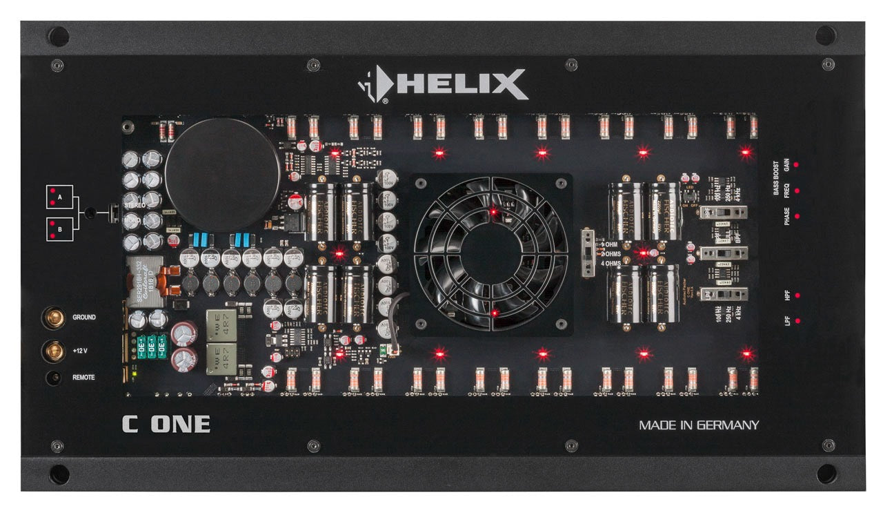 HELIX C ONE 1-channel high-end car amplifier with integrated, active crossover and 1 Ohm stability 1,100 Watts