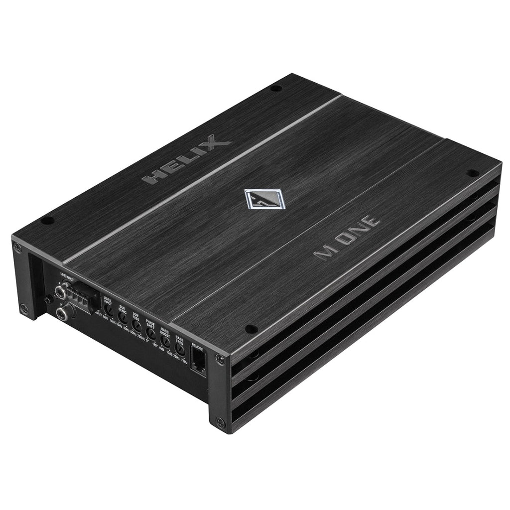 HELIX M ONE 1-channel car subwoofer amplifier with integrated active crossover and 1 Ohm stability 600 Watts