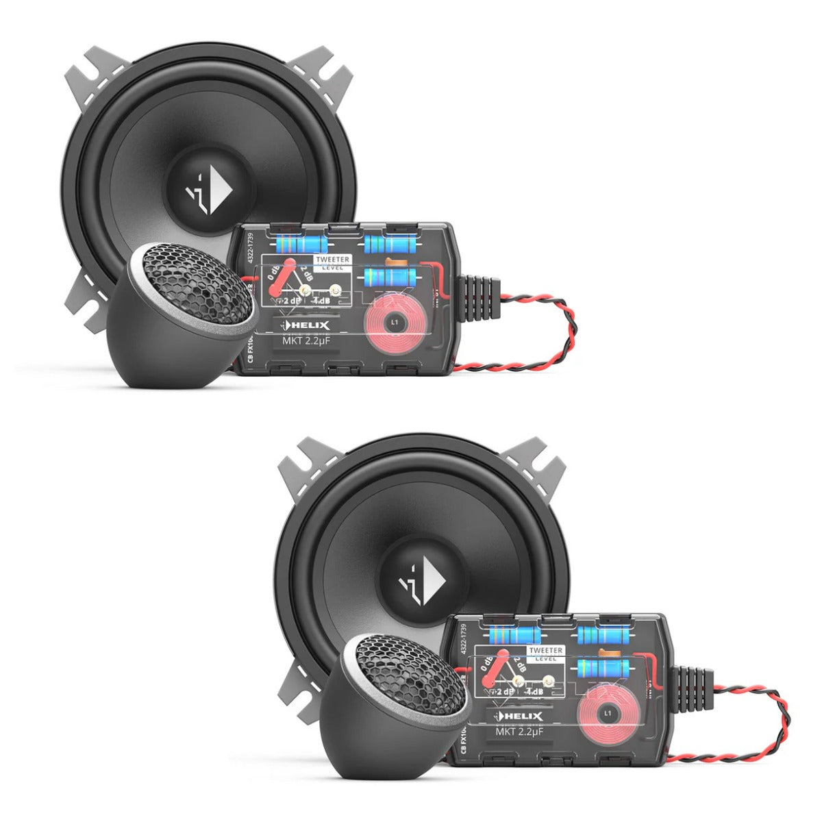 Helix Compose Basic CB K100.2-S3 FlexMount Car Speaker Kit 4 Inch 10cm 60w RMS Pair