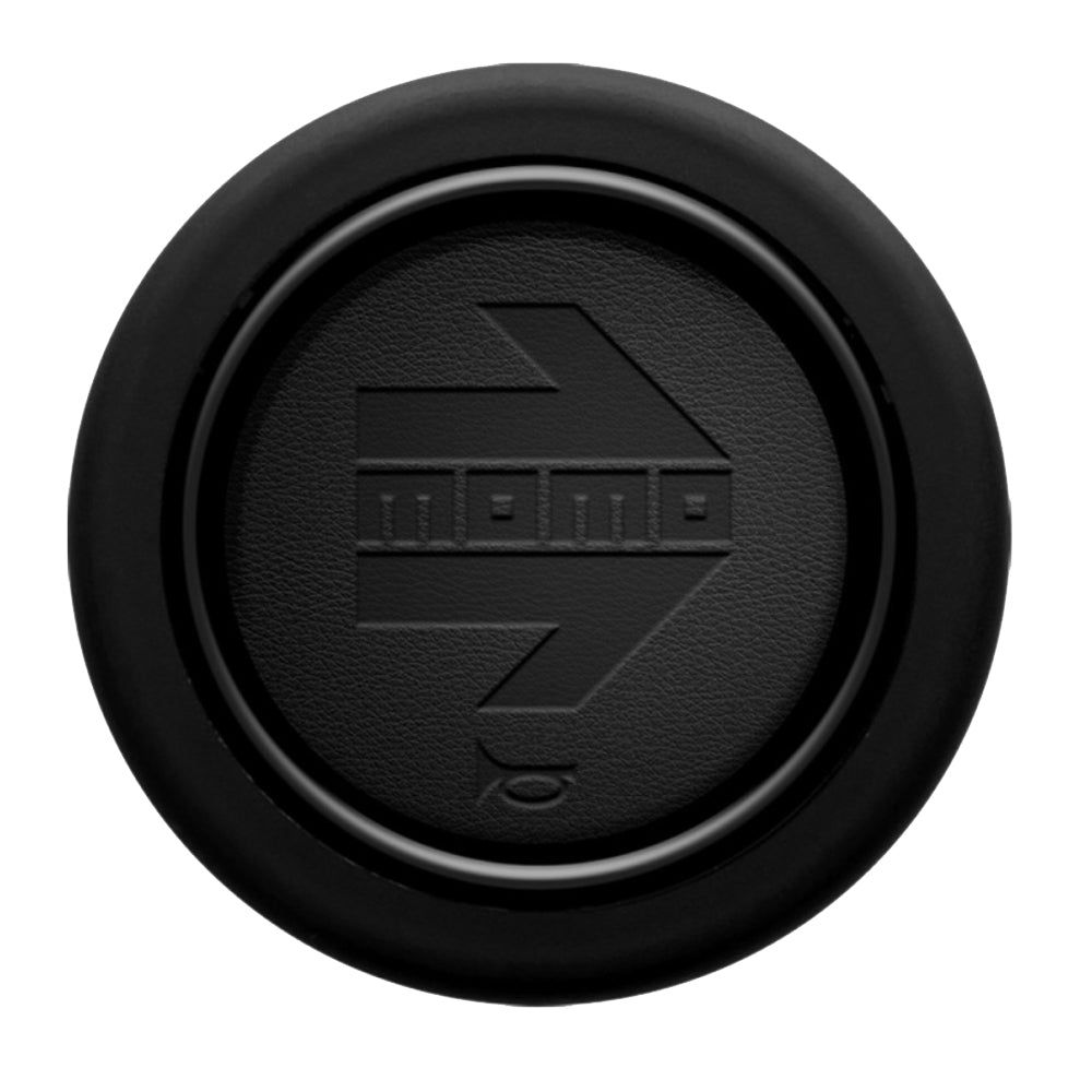 MOMO Standard Horn Button 2 Contact - Embossed Black Leather Arrow