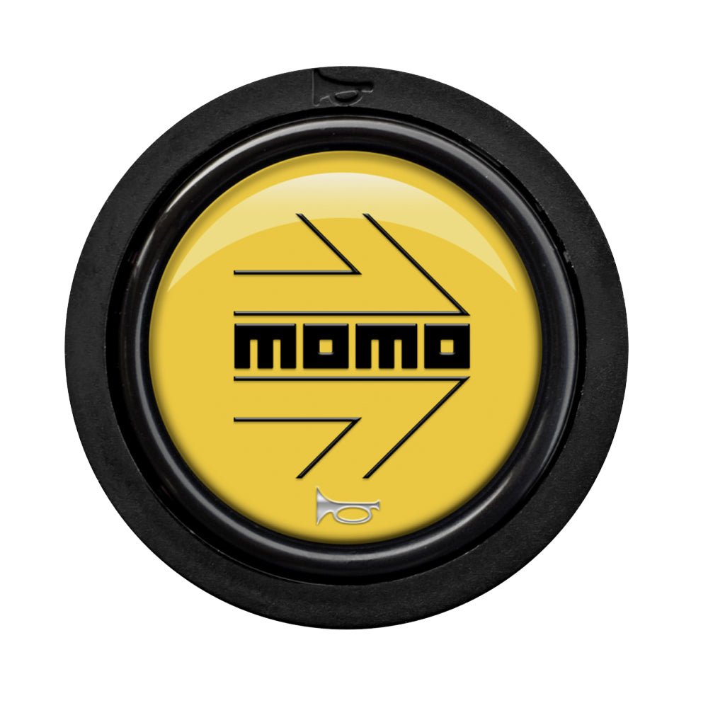 MOMO Horn Button 2 Contact - Arrow Gloss Yellow