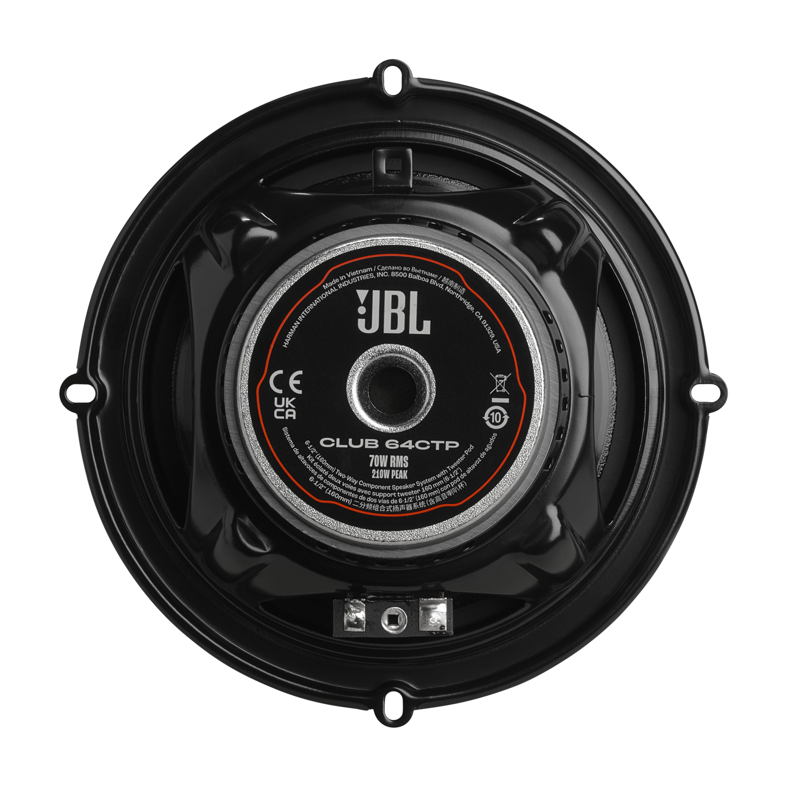 JBL CLUB 64CTP - 6.5 inch 2-Way Car Component Speakers with Tweeter Pod 420W