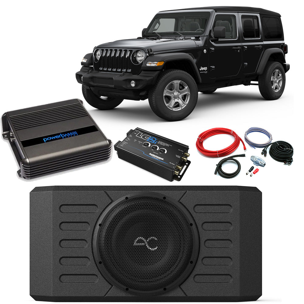Jeep Wrangler 2007-2023 Swing Gate Mounted 12" Subwoofer Enclosure Package Deal600W