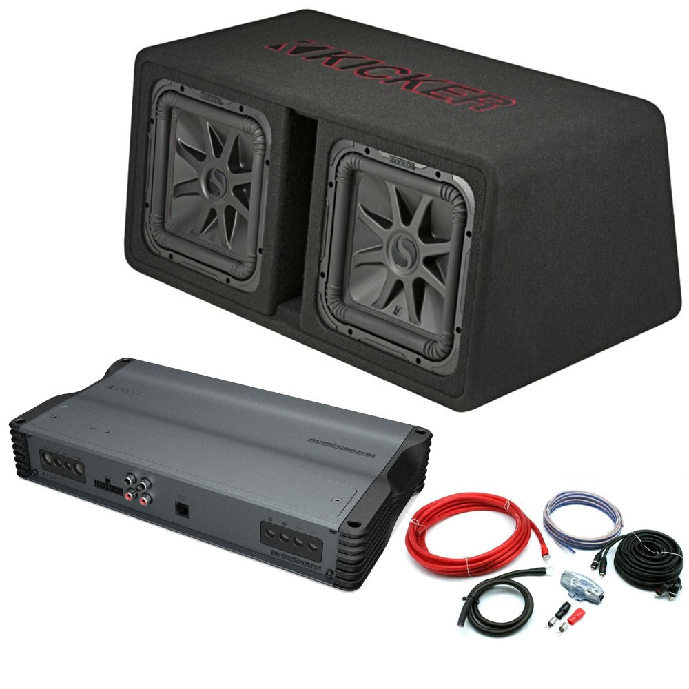 Kicker L7R Twin 12" SubwooferPorted Loaded Enclosure & Amplifier Package 1200W RMS
