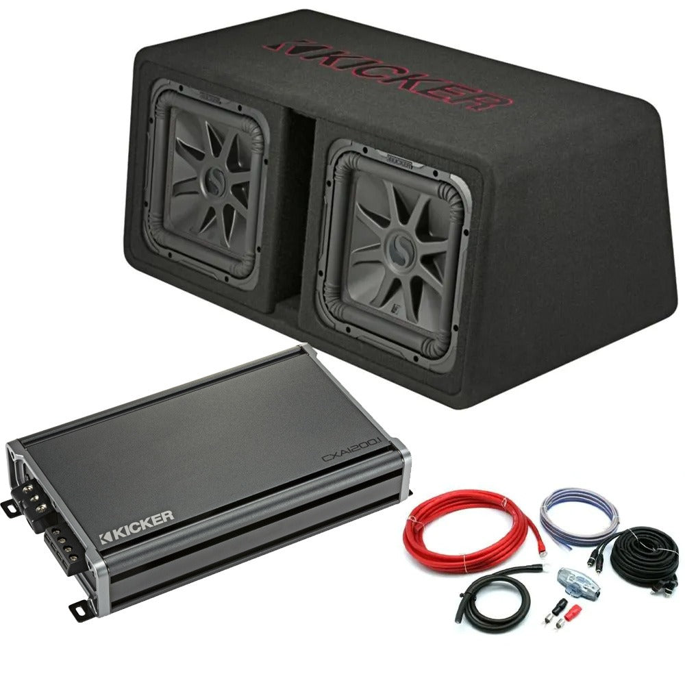Kicker L7R Twin 12" SubwooferPorted Loaded Enclosure &  Amplifier Package 1200W RMS