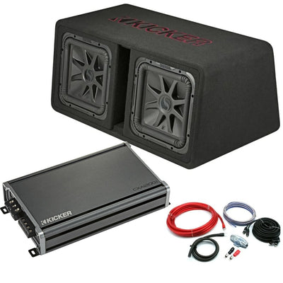 Kicker L7R Twin 12" SubwooferPorted Loaded Enclosure &  Amplifier Package 1200W RMS