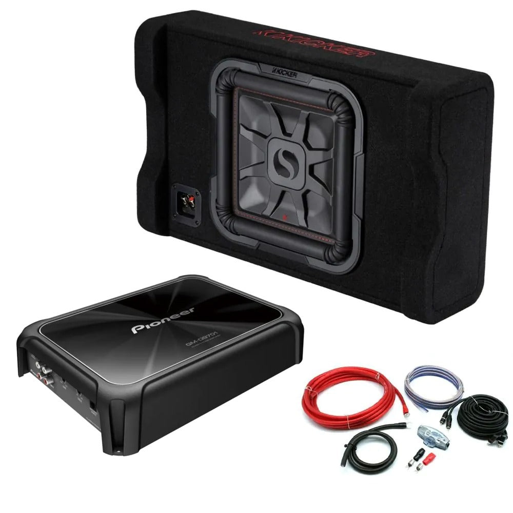 Kicker 12 inch L7T Down Firing Subwoofer Enclosure & GMD Amplifier Package