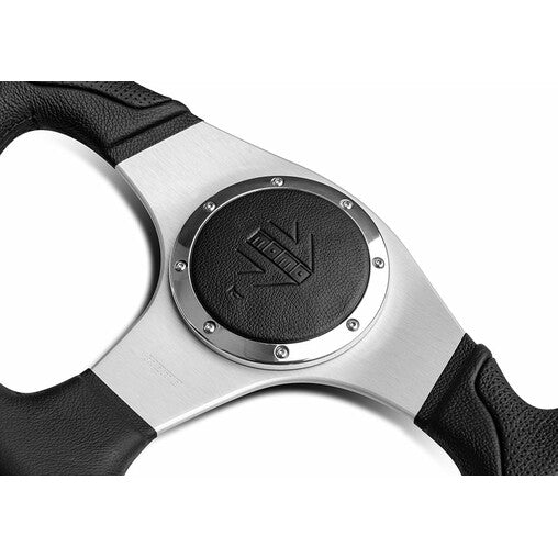 MOMO Millenium - Black Leather & Aluminium Steering Wheel