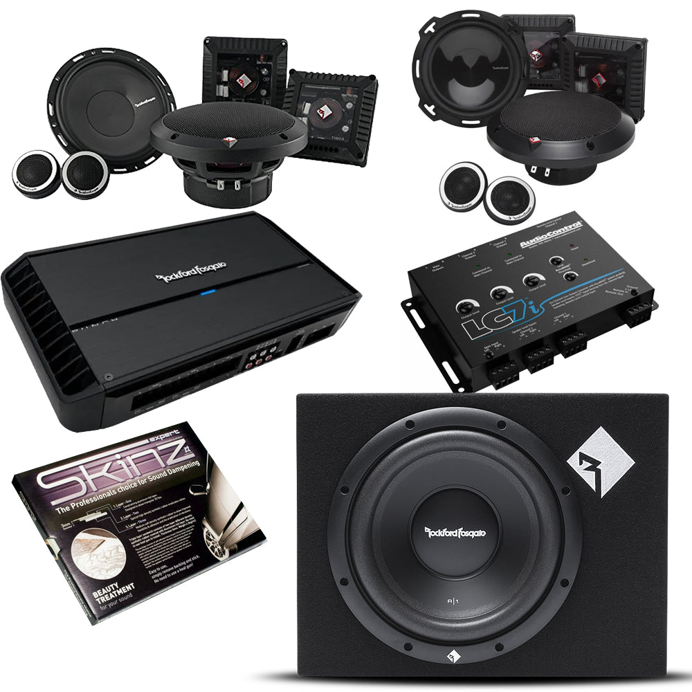 Rockford Power Front & Rear Amplified Speaker Package With 10" Subwoofer For Mercedes A35 & A45