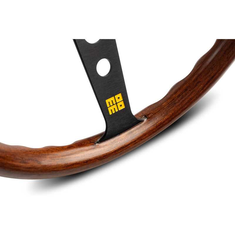 Momo Mod.07 Heritage Wood Steering Wheel with Black Spoke 350mm