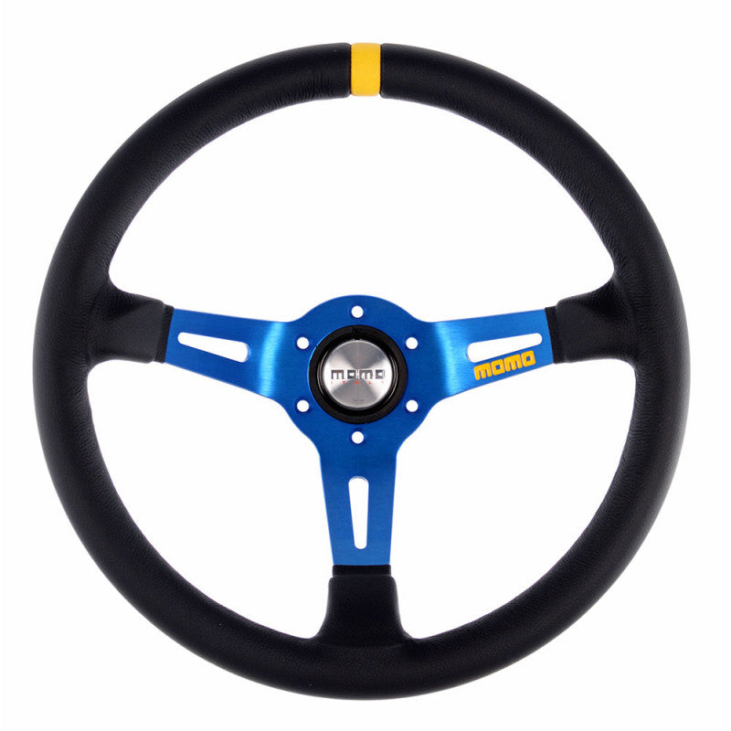 MOMO MOD.08 - Blue Spoke Leather or Suede Steering Wheel