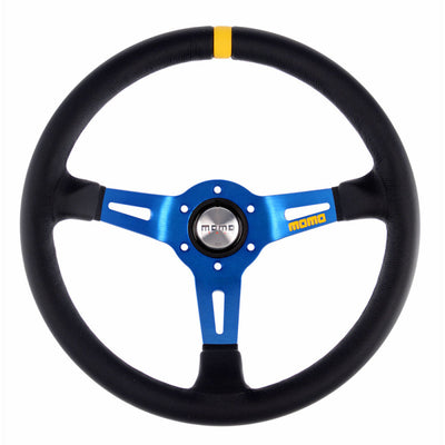 MOMO MOD.08 - Blue Spoke Leather or Suede Steering Wheel