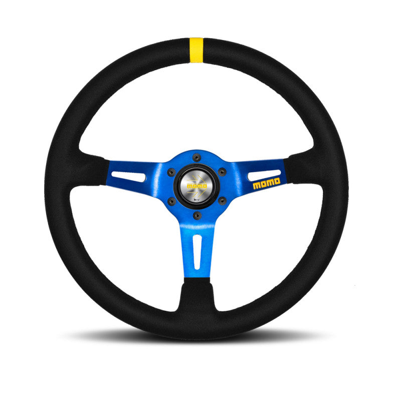 MOMO MOD.08 - Blue Spoke Leather or Suede Steering Wheel