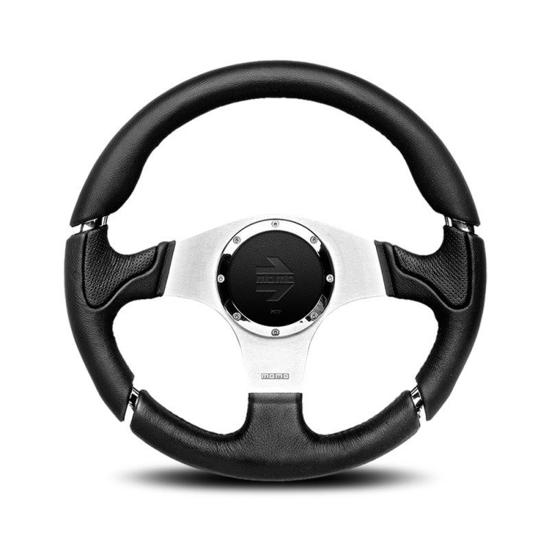 MOMO Millenium - Black Leather & Aluminium Steering Wheel