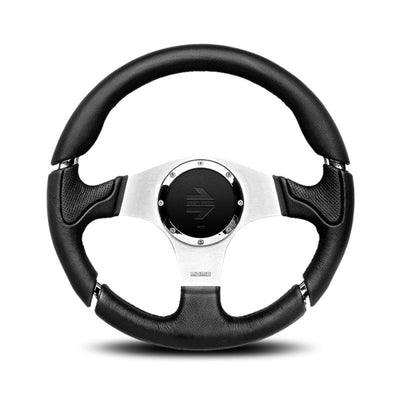 MOMO Millenium - Black Leather & Aluminium Steering Wheel