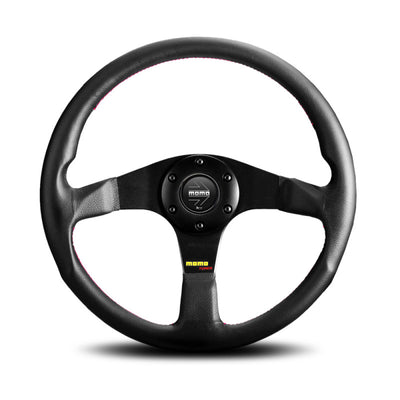 MOMO Tuner - Black Leather Black Aluminium Spokes Steering Wheel