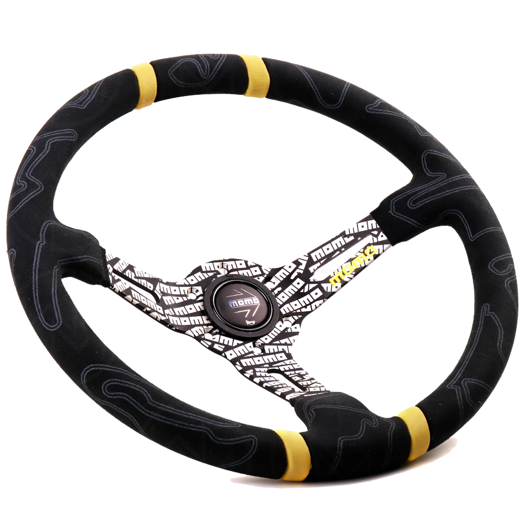 Momo Ultra Black - Yellow Insert Steering Wheel