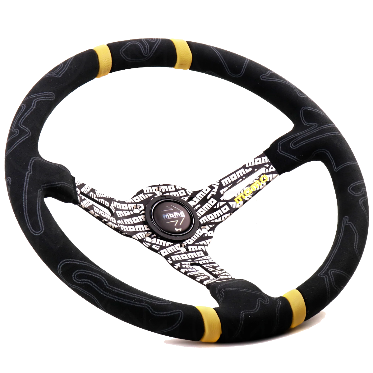 Momo Ultra Black - Yellow Insert Steering Wheel