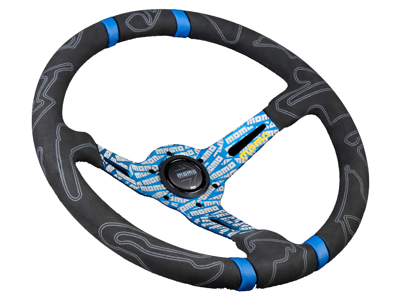 Momo Ultra Black - Blue Insert Steering Wheel