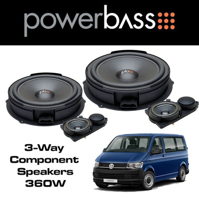 Powerbass OE83T5-VW 8 Inch 3-Way Component Speaker upgrade for VW Transporter T5 T5.1