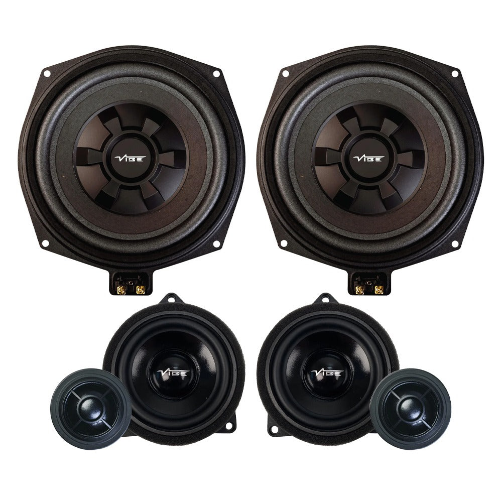Vibe OPTISOUNDBMWFX-V0 - 4 inch 2-Way Component Speaker + 8 Inch Underseat Sub