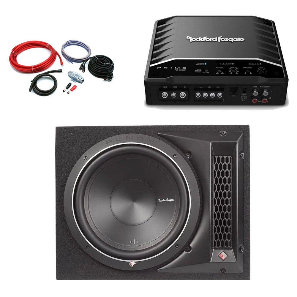 Rockford Fosgate P1 12" Loaded Subwoofer & Amplifier Enclosure 500W