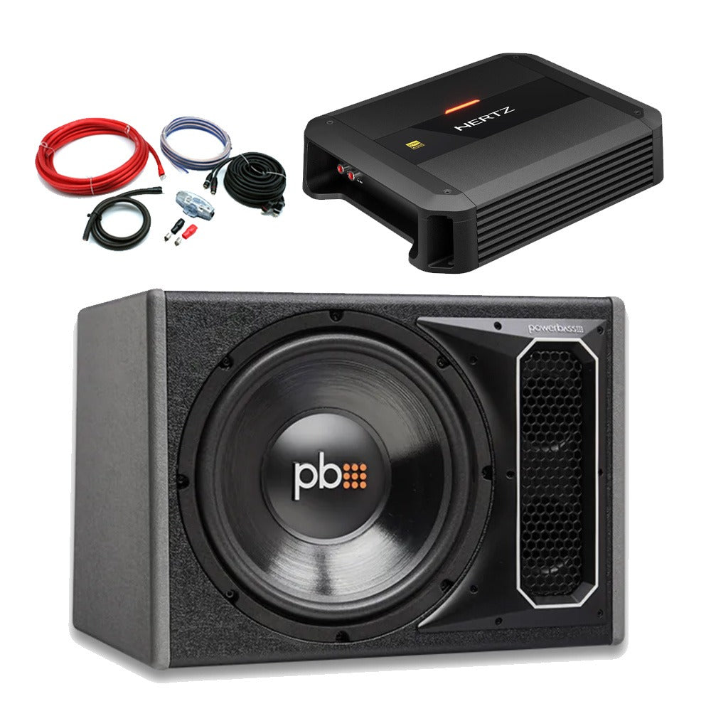 Powerbass - 12 Inch Vented Loaded Enclosure with Dieci Amplifier Package 550W