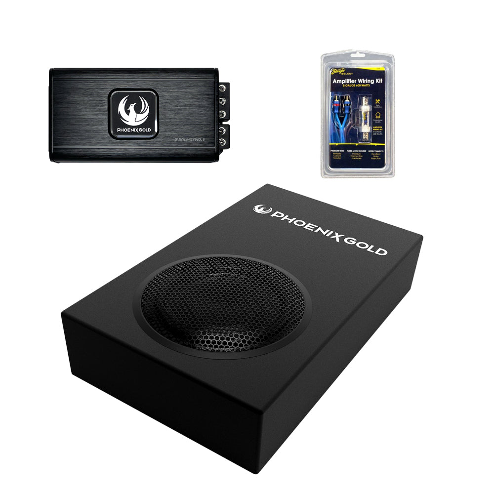 Phoenix Gold - 8" ZX Slim Enclosure Bass Package Deal 400W