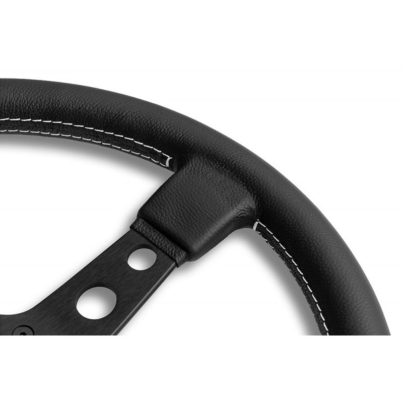 Momo Prototipo - Black Leather Black Spokes Steering Wheel