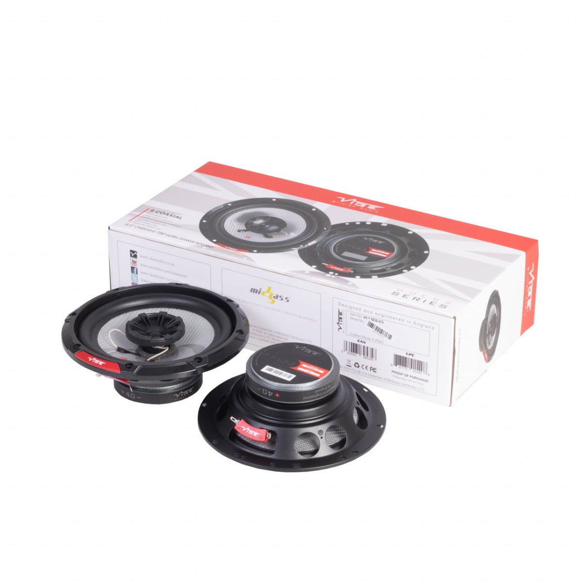 Vibe PULSE6-V3 - 6.5" 16.5cm Coaxial Car Speakers 180W
