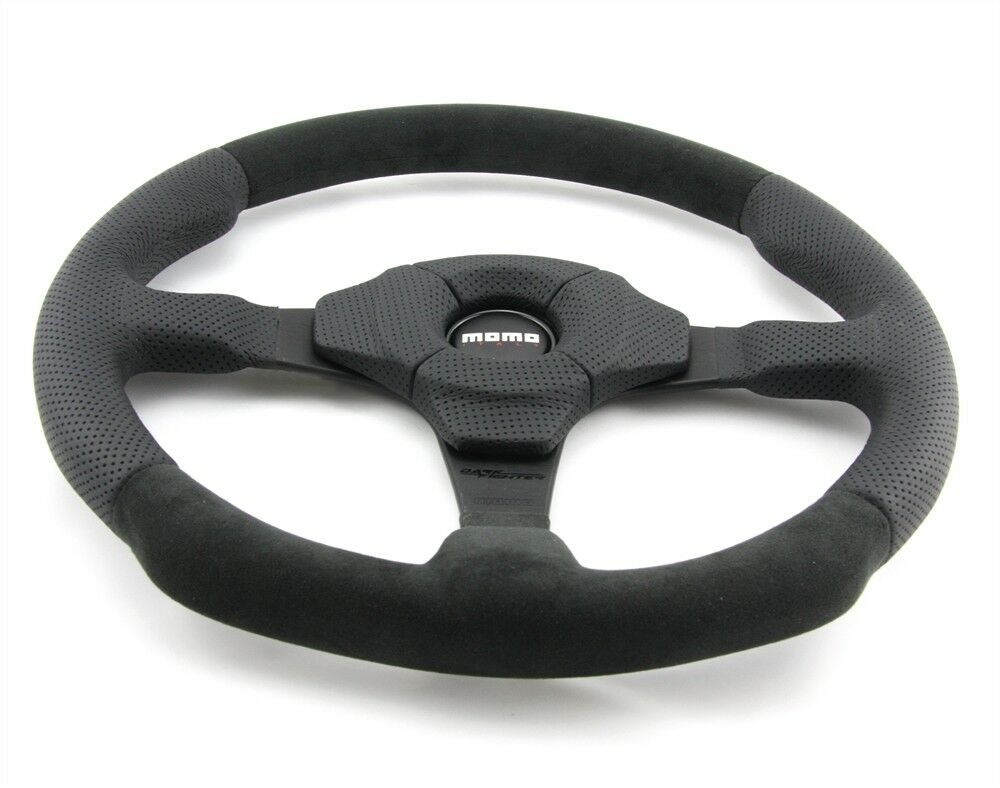 Momo Dark Fighter Black - Airleather & Alcantara Steering Wheel 350mm