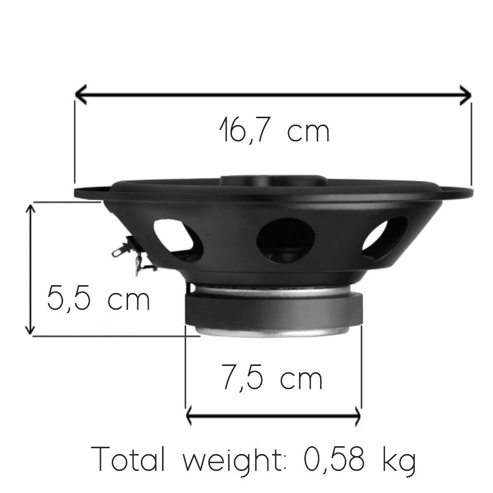 JBL STAGE2 634 - 6.5" 3-Way Coaxial Car Speakers 500W Total Power