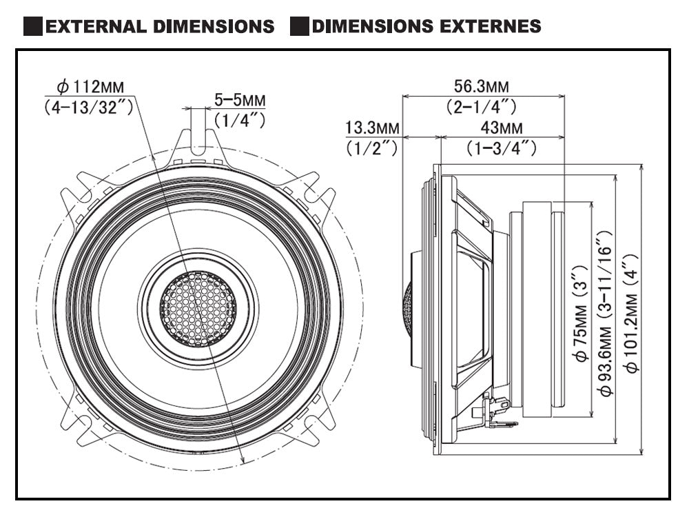 Alpine S2-S40 - S-Series 4" 2-Way Coaxial Car Speakers 140 Watts
