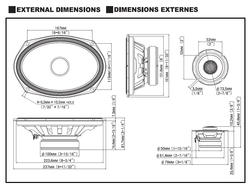 Alpine S2-S69C - S-Series 6"x9" Car Component Speakers 260 Watts