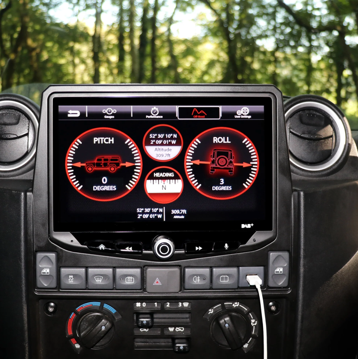 Land Rover Defender 2007-2016 10" Car Stereo Apple CarPlay Android Auto DAB Enhanced Off-Road & Performance Gauges with Fitting Kit