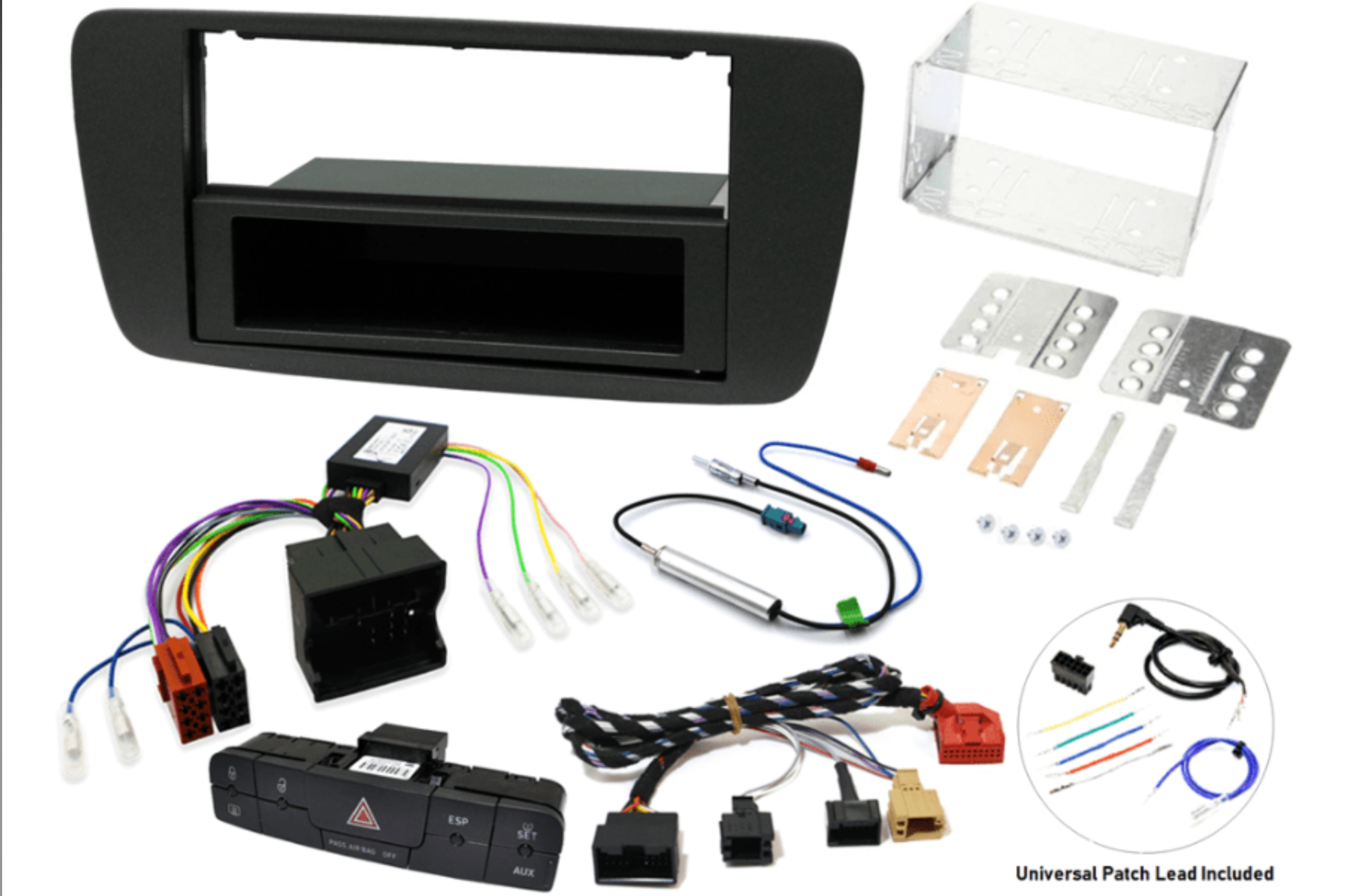 Seat Ibiza 2014-2017 Complete Double/Single Din Stereo Fitting Kit (MATT BLACK)