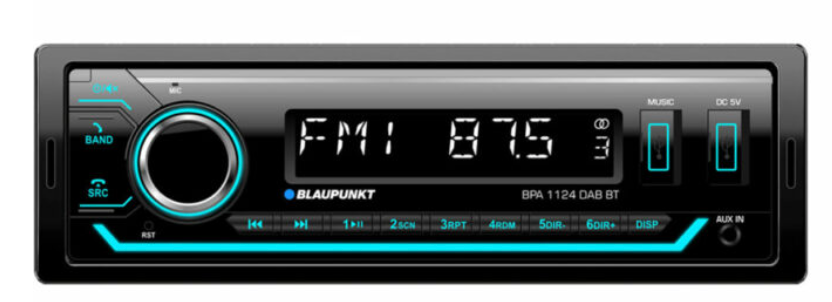 Blaupunkt BPA 1124 DAB/DAB+ BT Car Radio Stereo with Bluetooth USB AUX Input