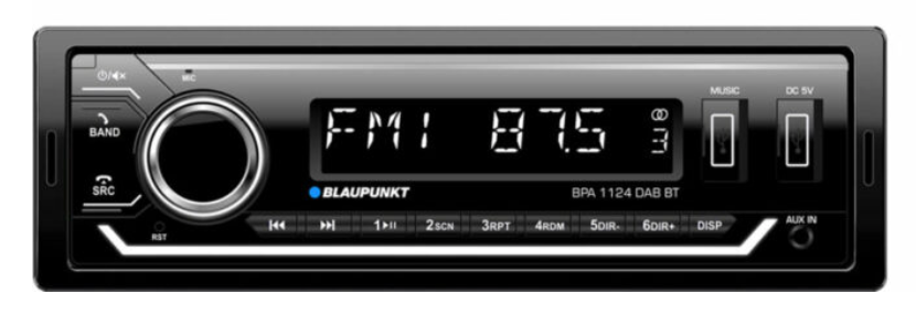 Blaupunkt BPA 1124 DAB/DAB+ BT Car Radio Stereo with Bluetooth USB AUX Input