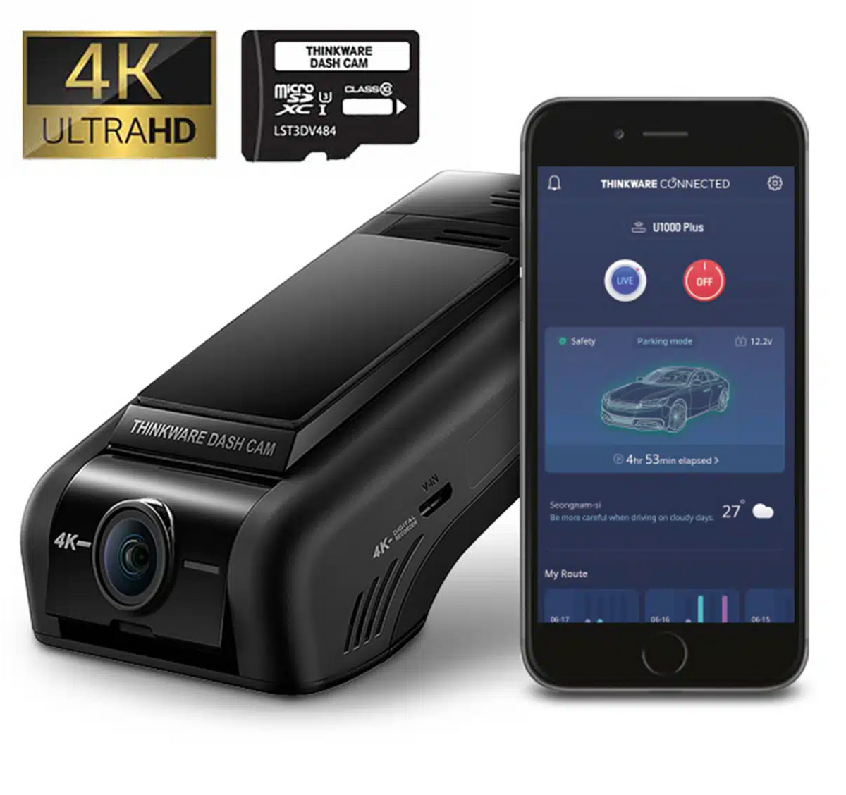 Thinkware U1000 Plus - 4K UHD Front Dash Cam 64Gb