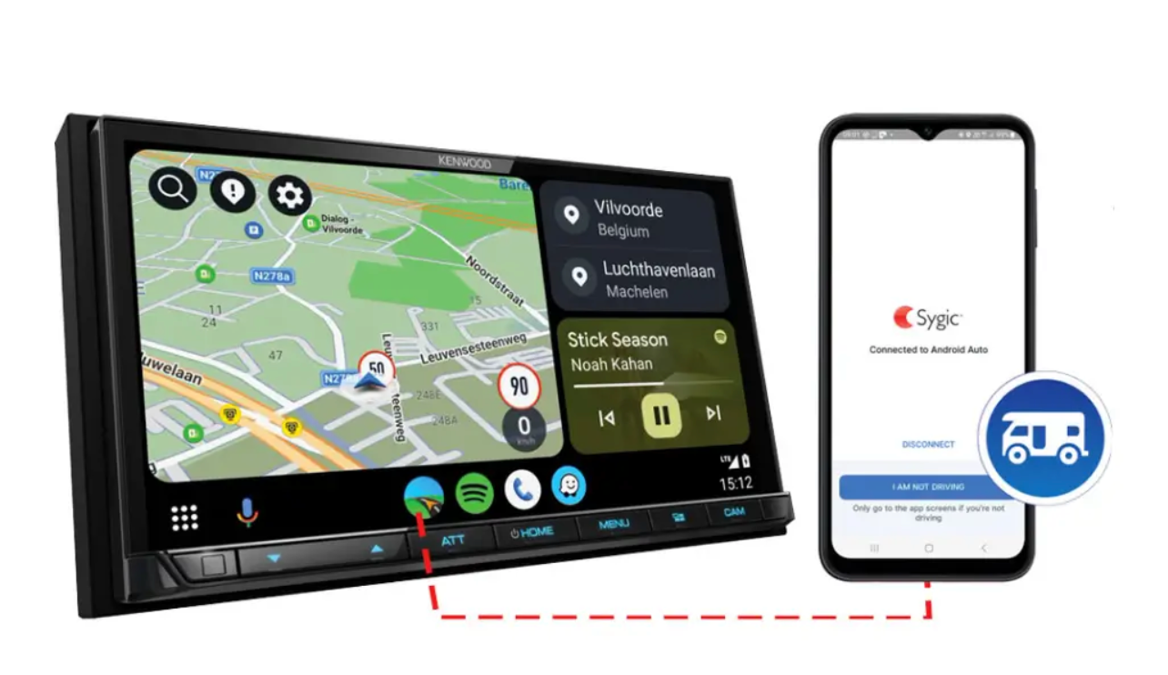Kenwood DMX8021DABS Camper + SYGIC GPS Navigation CarPlay/Android Auto Bluetooth DAB Stereo