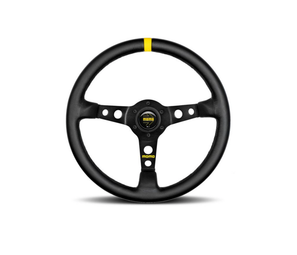 MOMO MOD.07 - Deep Dish with Yellow Leather Marker Steering Wheel