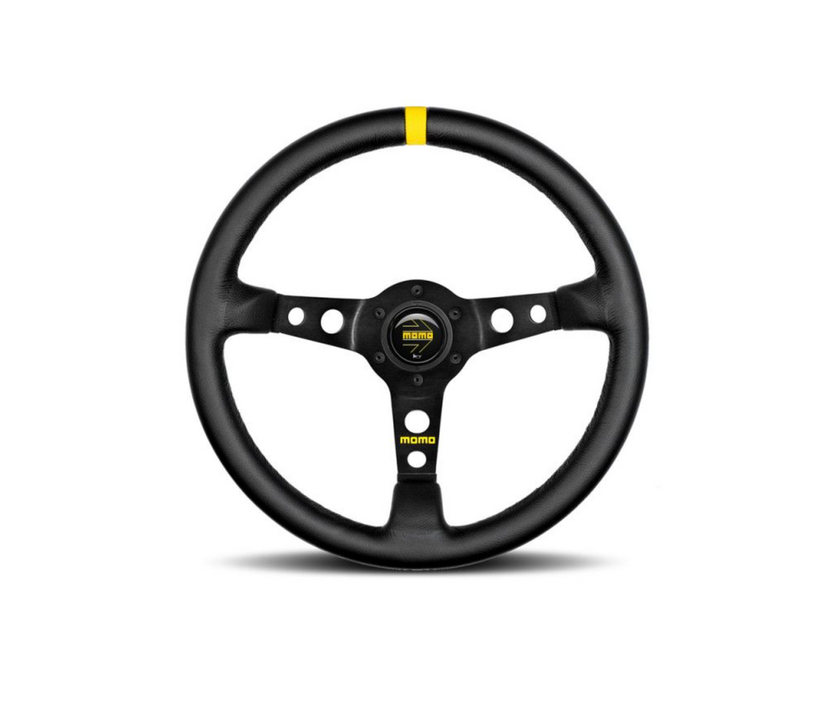MOMO MOD.07 - Deep Dish with Yellow Leather Marker Steering Wheel