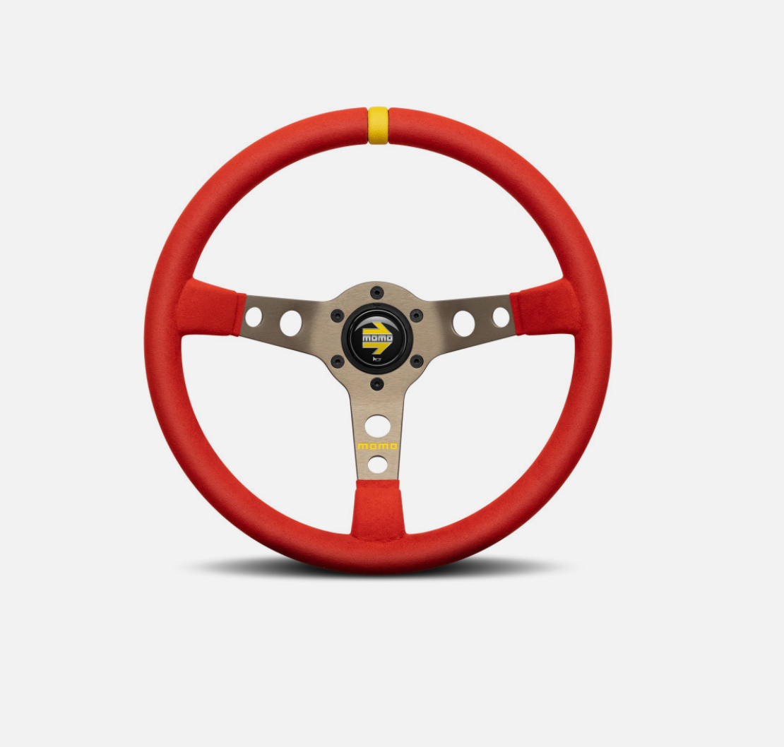 MOMO MOD.07 - Deep Dish with Yellow Leather Marker Steering Wheel