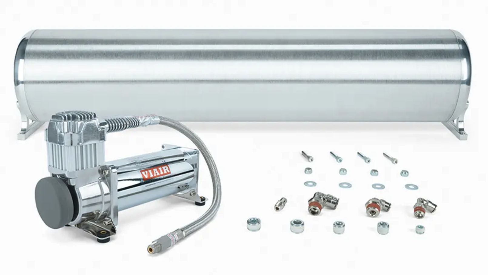 28" FLO Tank With Viair 444 Silver Compressor Including All Hardware
