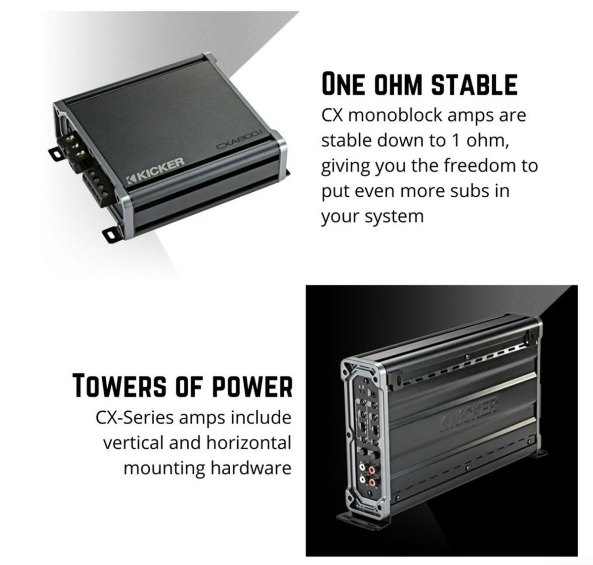 Kicker CXA8001CX 800W Monoblock Class D Subwoofer Amplifier